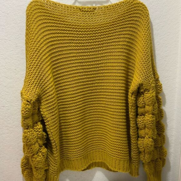 angela mara Bubble Bobble Sleeve Knitted Cardigan Chunky Knit Jumper Sweater - Picture 3 of 7